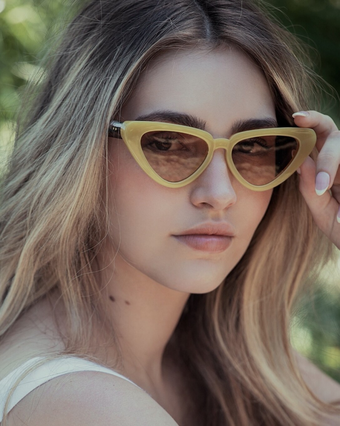 Lentes de sol Coco policarbonato amarillo y animal print Proteccion UV