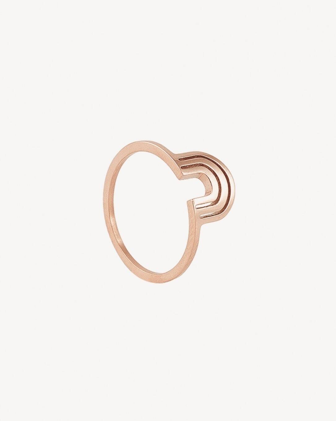 Anillo, acero quirúrgico, oro rosa, homini studio