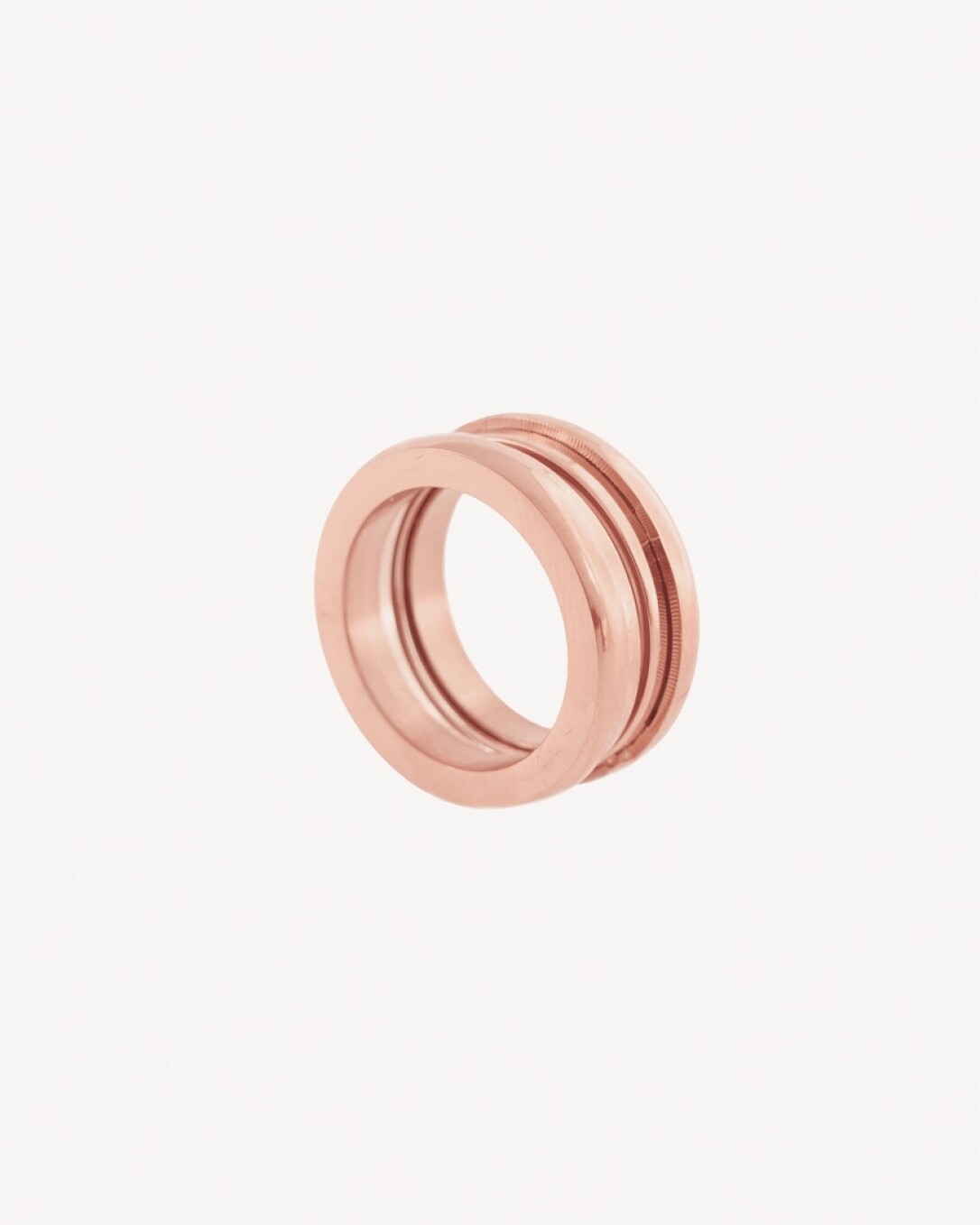 Anillo, acero quirúrgico, oro rosa, homini studio 